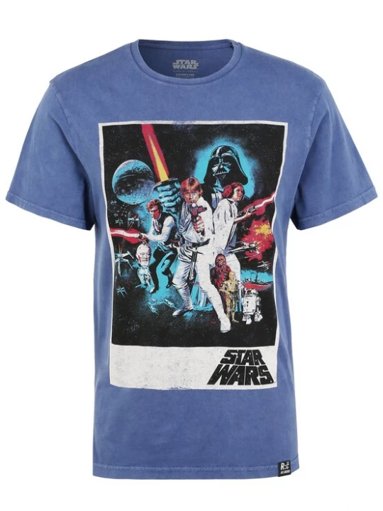 Foto van product Recovered Shirt 'Star Wars Classic New Hope' blauw