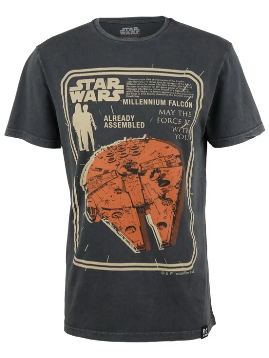 Foto van product Recovered Shirt 'Star Wars Millenium Falcon Assembled' donkergrijs