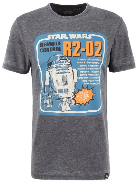 Foto van product Recovered Shirt 'Star Wars R2D2 Remote Control' donkergrijs