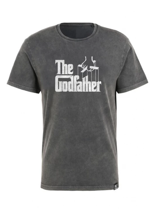 Foto van product Recovered Shirt 'The Godfather Strings Logo' zwart