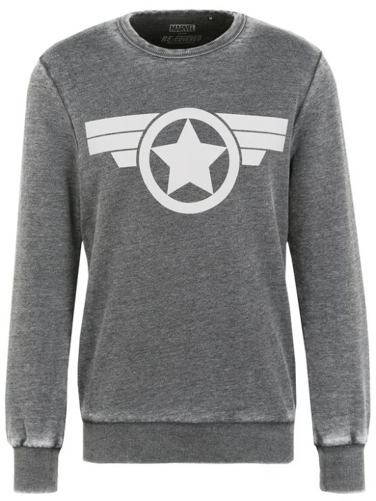 Foto van product Recovered Sweatshirt 'Marvel Captain America' grijs