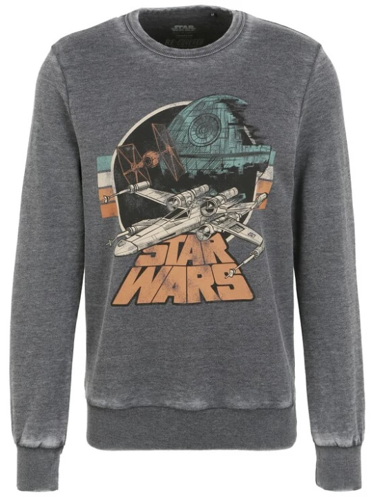 Foto van product Recovered Sweatshirt 'Star Wars Empire Strikes Back Retro X-Wing' grijs