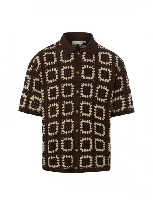 Foto van product Redefined Rebel Overhemd 'Fabian' beige / chocoladebruin