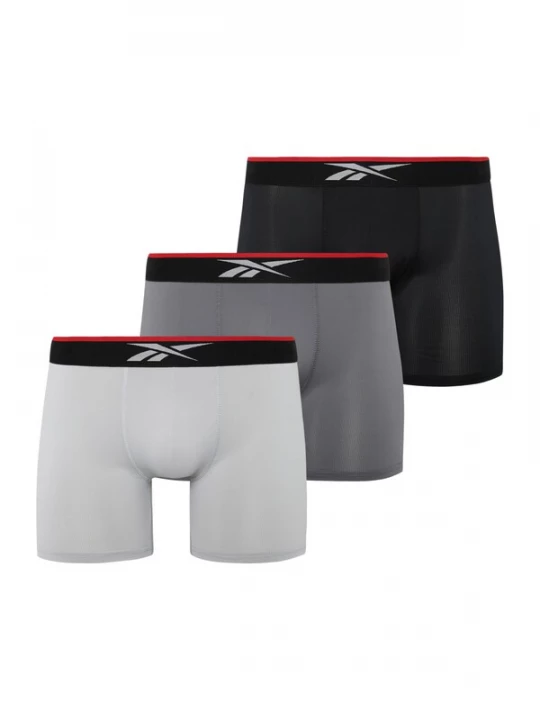 Foto van product Reebok Boxershorts 'GLYNN' grijs / lichtgrijs / rood / zwart