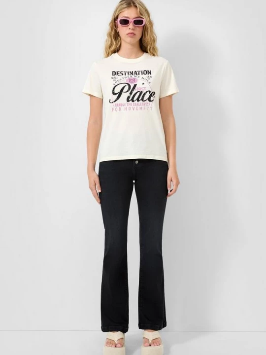 Foto van product Reena jeans / slim fit / hoog model / wijduitlopende pijpen QS grijs