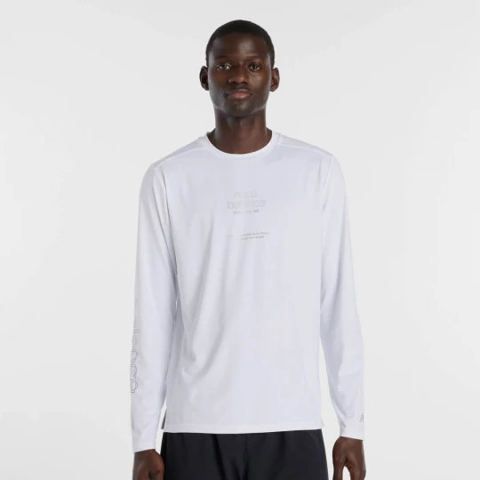 Foto van product Reflective Poly Long Sleeve T-Shirt New Balance wit