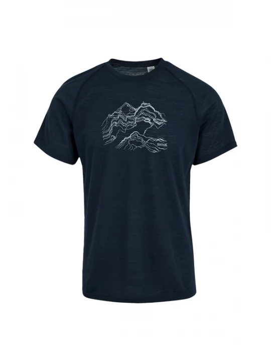 Foto van product REGATTA Shirt 'Escade' donkerblauw / wit