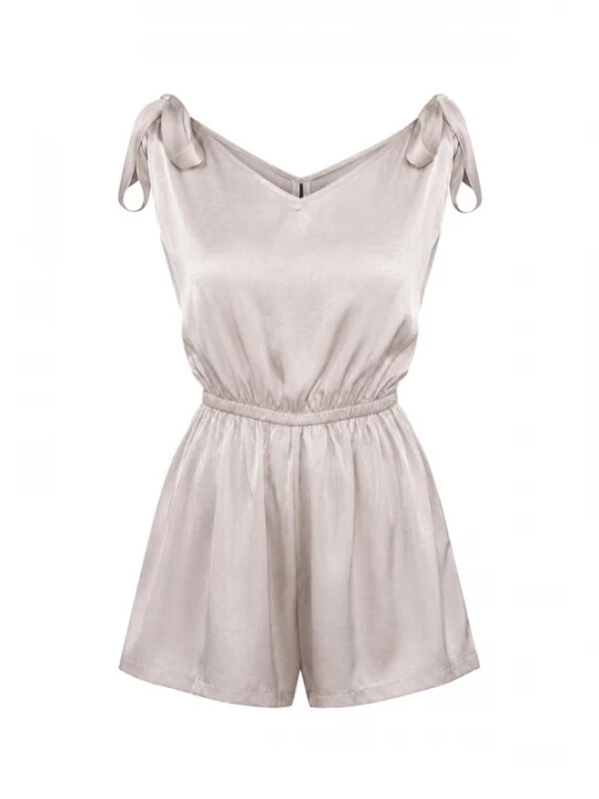 Foto van product REGINA FASHION Jumpsuit 'Tie-Shoulder V-Neck Playsuit (Soft Sheen)' beige
