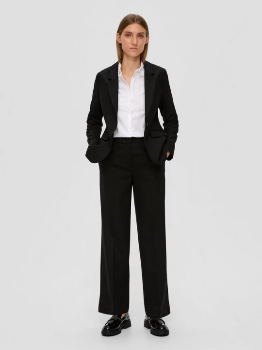 Foto van product Regular fit: broek met wijde pijpen van viscosemix s.Oliver zwart