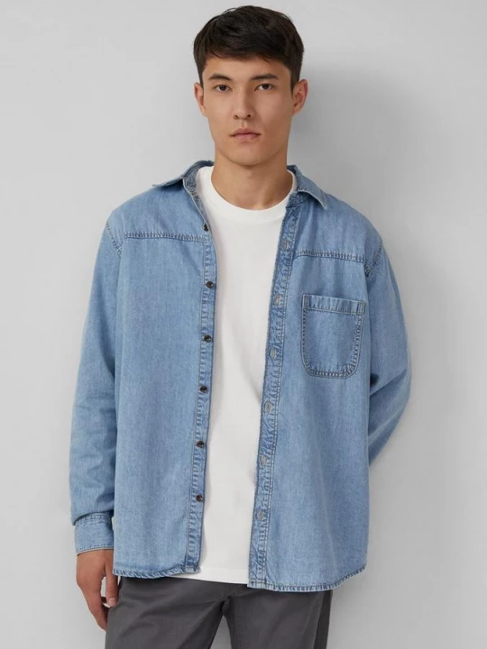 Foto van product Regular fit: casual katoenen denim shirt s.Oliver blauw