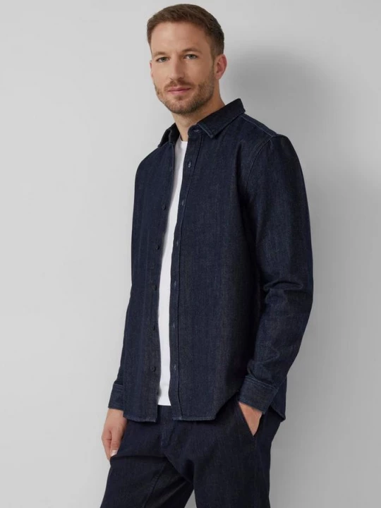Foto van product Regular fit: denim overhemd met lange mouwen en Kent-kraag s.Oliver blauw