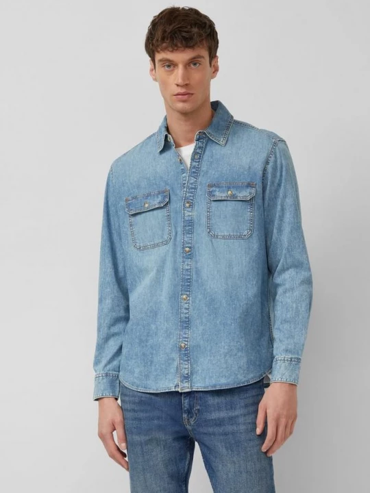 Foto van product Regular fit: denim overhemd van puur katoen s.Oliver blauw