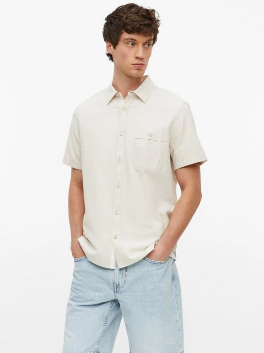 Foto van product Regular fit: fijn gestructureerd shirt met korte mouwen s.Oliver beżowy