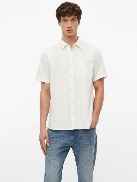 Foto van product Regular fit: fijn gestructureerd shirt met korte mouwen s.Oliver wit