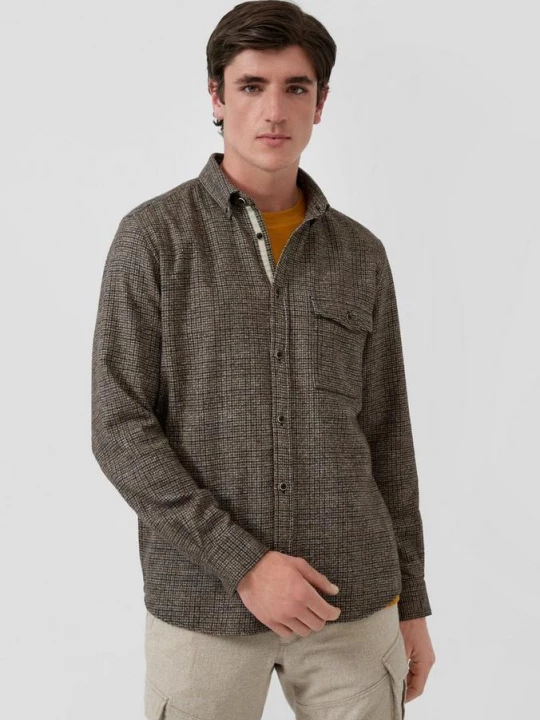 Foto van product Regular fit: flanellen overhemd met button-down kraag s.Oliver bruin