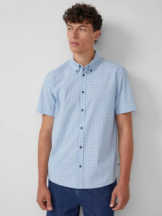 Foto van product Regular fit: gedessineerd katoenen overhemd met korte mouwen en button-down kraag s.Oliver