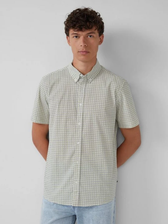 Foto van product Regular fit: gedessineerd katoenen overhemd met korte mouwen en button-down kraag s.Oliver