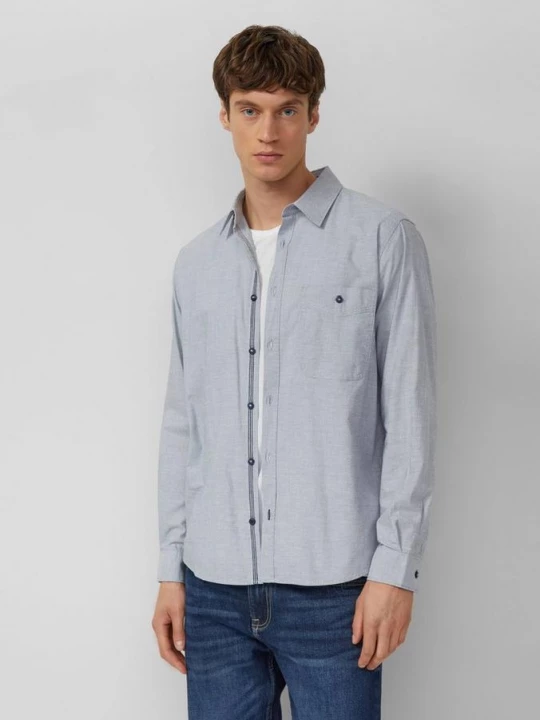 Foto van product Regular fit: gestructureerd overhemd met borstzak s.Oliver blauw