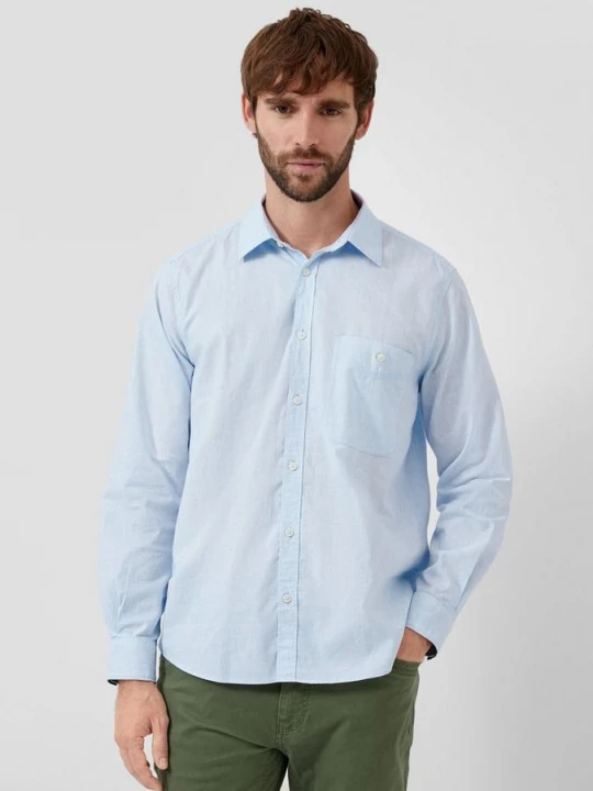 Foto van product Regular fit: gestructureerd overhemd met borstzak s.Oliver blauw