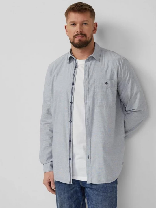 Foto van product Regular fit: gestructureerd overhemd met borstzak s.Oliver blauw
