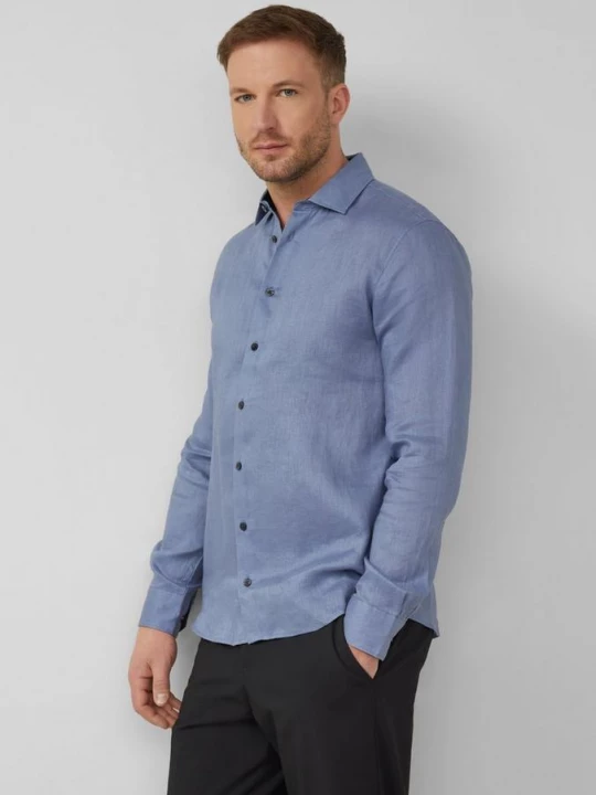 Foto van product Regular fit: hoogwaardig overhemd van puur linnen s.Oliver blauw