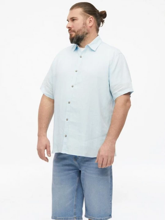Foto van product Regular fit: Lichtgewicht linnen overhemd met Kent-kraag s.Oliver blauw