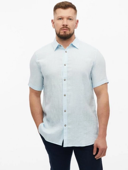 Foto van product Regular fit: Lichtgewicht linnen overhemd met Kent-kraag s.Oliver blauw