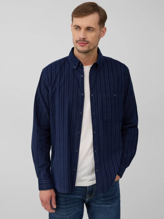 Foto van product Regular fit: overhemd met opgezette zak en button-down kraag s.Oliver blauw