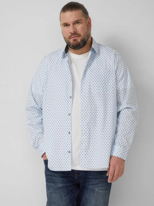 Foto van product Regular fit: shirt met all-over print en borstzakje s.Oliver blauw