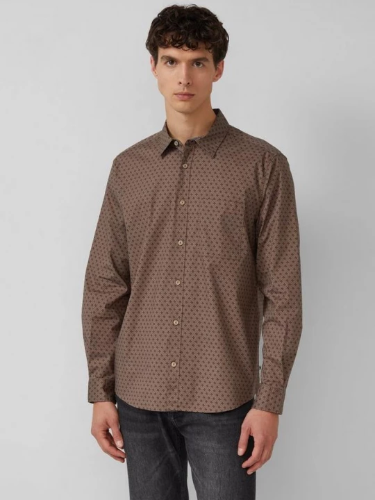 Foto van product Regular fit: shirt met all-over print en borstzakje s.Oliver bruin