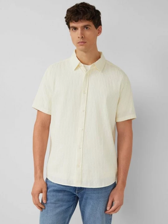 Foto van product Regular fit: shirt met korte mouwen en gestructureerde strepen s.Oliver crème
