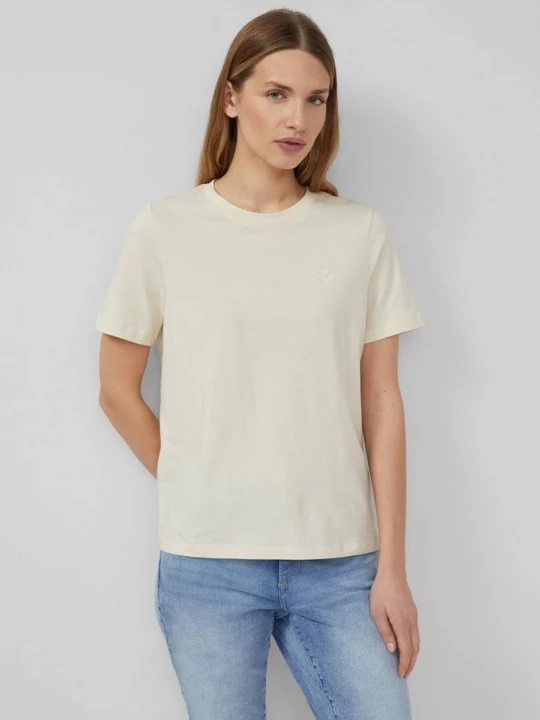 Foto van product Regular fit T-shirt van jersey met hartjesborduursel s.Oliver beżowy