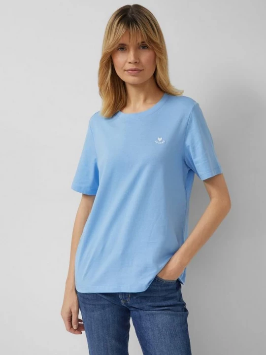 Foto van product Regular fit T-shirt van jersey met hartjesborduursel s.Oliver blauw