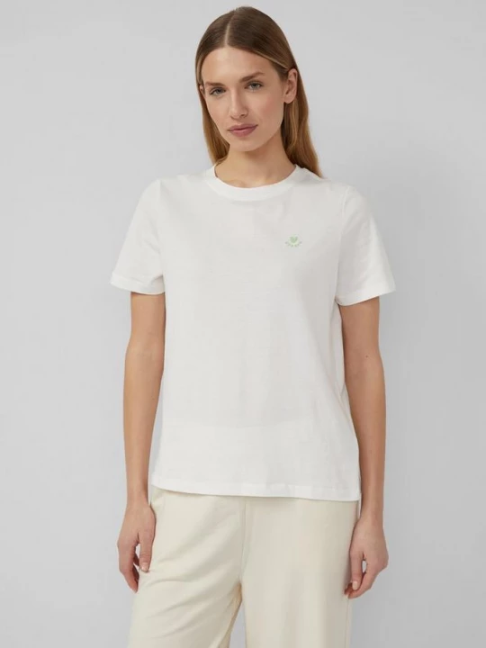 Foto van product Regular fit T-shirt van jersey met hartjesborduursel s.Oliver crème