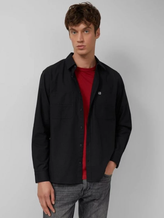 Foto van product Regular fit: twill overhemd met Kent kraag en borstzakken s.Oliver zwart