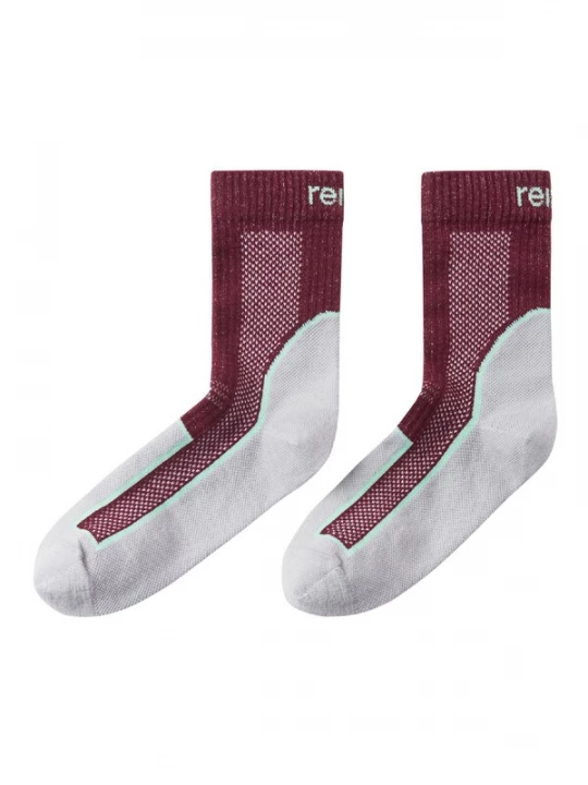 Foto van product Reima Sokken 'Kuivuri' lichtgroen / bordeaux / offwhite