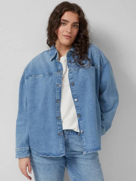 Foto van product Relaxed denim jack met overhemdkraag s.Oliver blauw