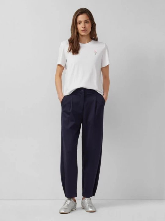 Foto van product Relaxed fit broek met pijp en hoge tailleband s.Oliver blauw