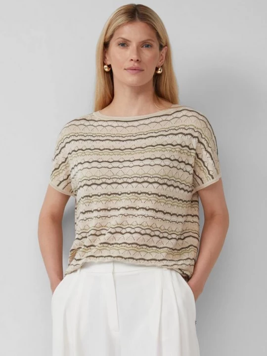 Foto van product Relaxed fit gebreide top met ajourpatroon en glittergaren s.Oliver grijs