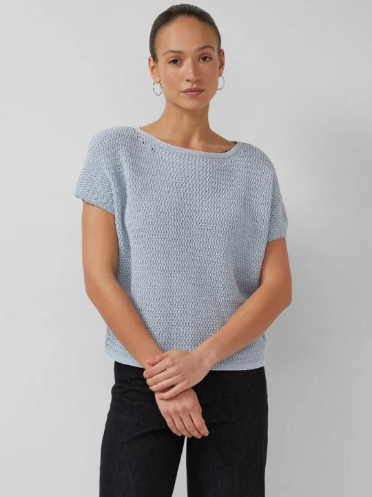 Foto van product Relaxed fit overhemd met gebreid patroon s.Oliver blauw