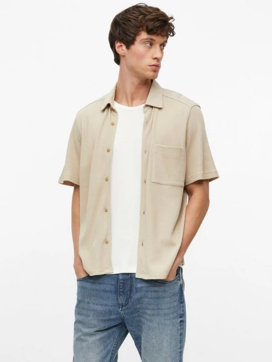Foto van product Relaxed fit: shirt met korte mouwen in wafelpiqué s.Oliver beżowy