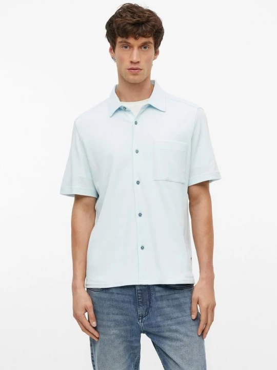 Foto van product Relaxed fit: shirt met korte mouwen in wafelpiqué s.Oliver blauw