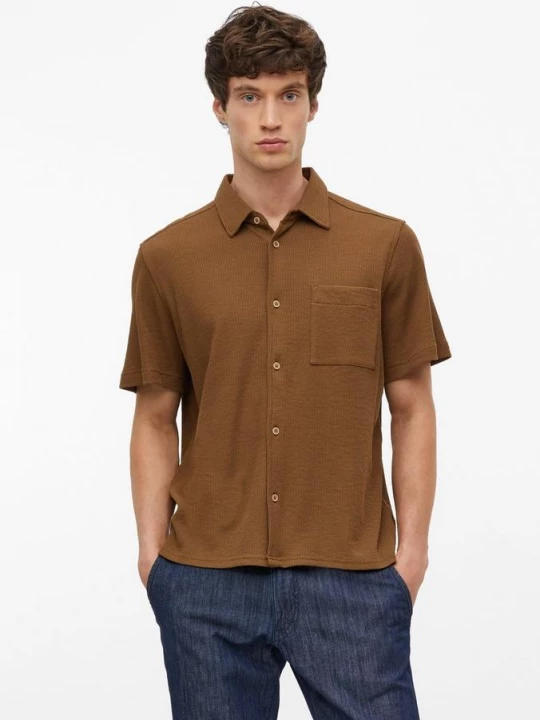 Foto van product Relaxed fit: shirt met korte mouwen in wafelpiqué s.Oliver bruin