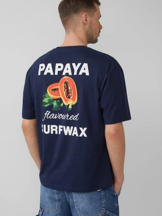 Foto van product Relaxed katoenen T-shirt met print op voor- en achterkant s.Oliver blauw
