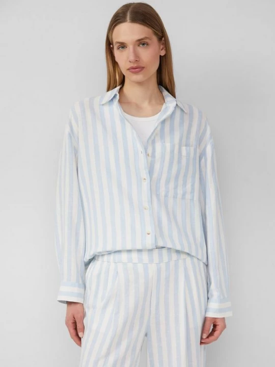 Foto van product Relaxed model blouse van linnenmix s.Oliver blauw