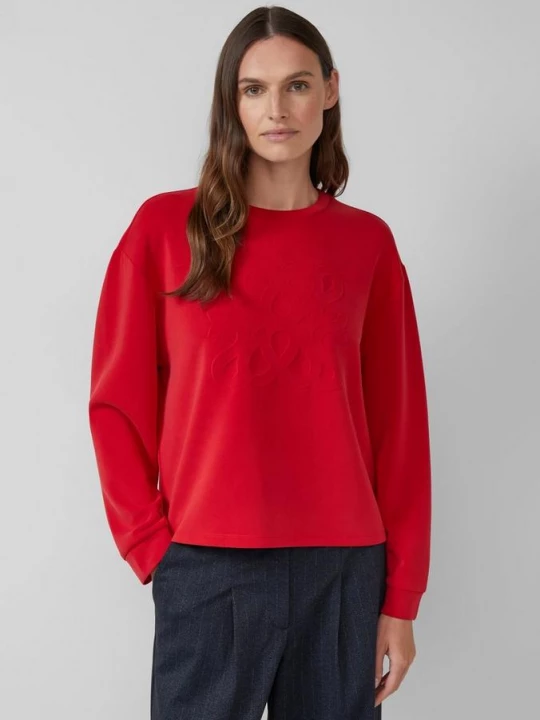 Foto van product Relaxed scuba sweatshirt met reliëf s.Oliver rood