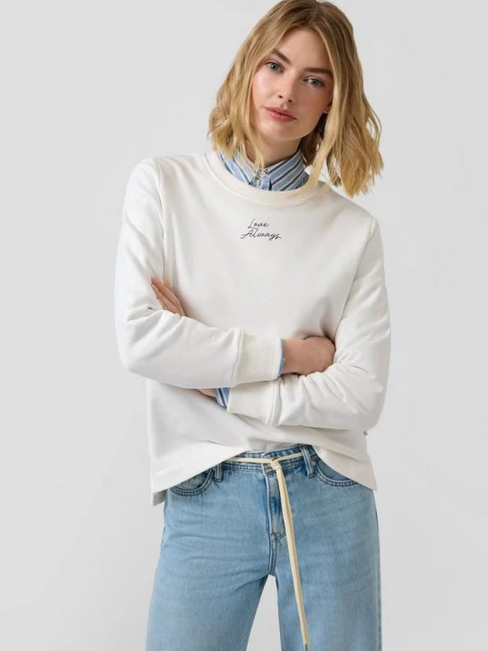 Foto van product Relaxed sweatshirt met print s.Oliver crème