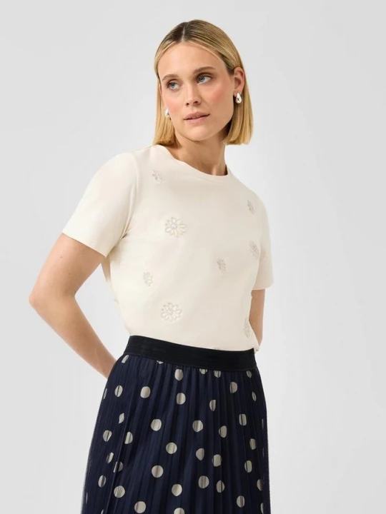 Foto van product Relaxed T-shirt met decoratieve bloemen s.Oliver crème