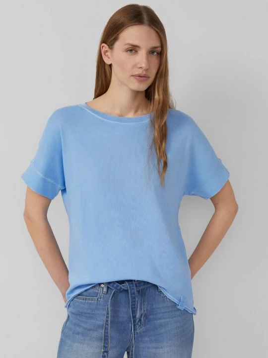Foto van product Relaxed T-shirt met kledingstukverf en open zoom s.Oliver blauw