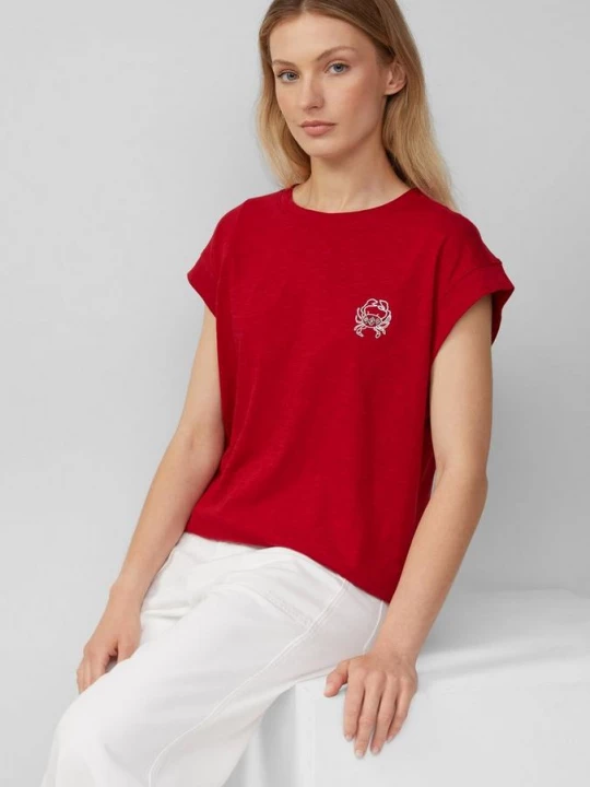 Foto van product Relaxed T-shirt met klein kunstwerk s.Oliver rood